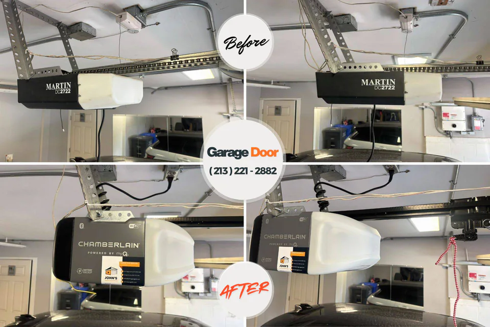 Before and after: garage door repair Glen Cove, NY
